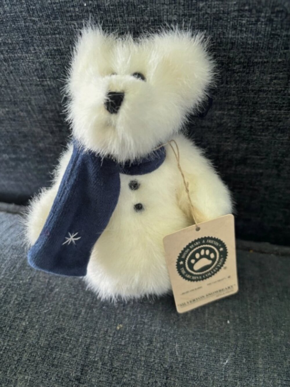 NWT BOYDS BEARS PLUSH SILVERTON SNOWBEARY ORNAMENT 5"